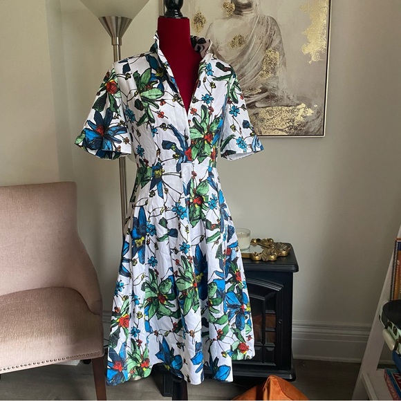 JASON WU COLLECTION FLORAL MIDI SHIRT DRESS - Picture 4 of 16